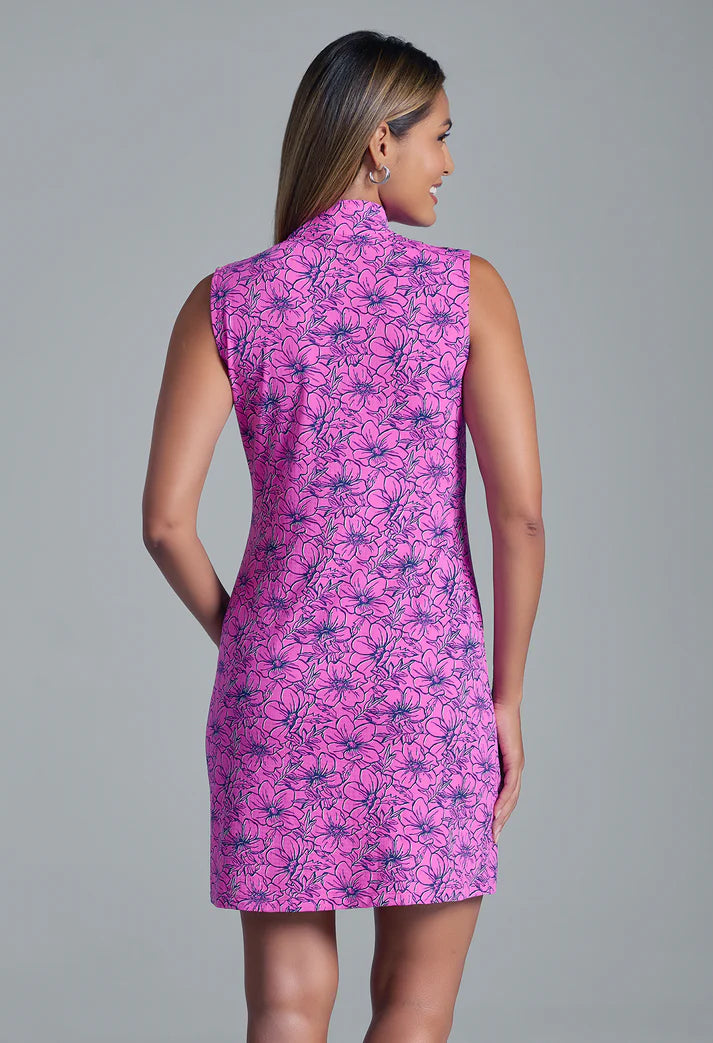 IBKUL Diana Print Sleeveless Mock Dress #58930