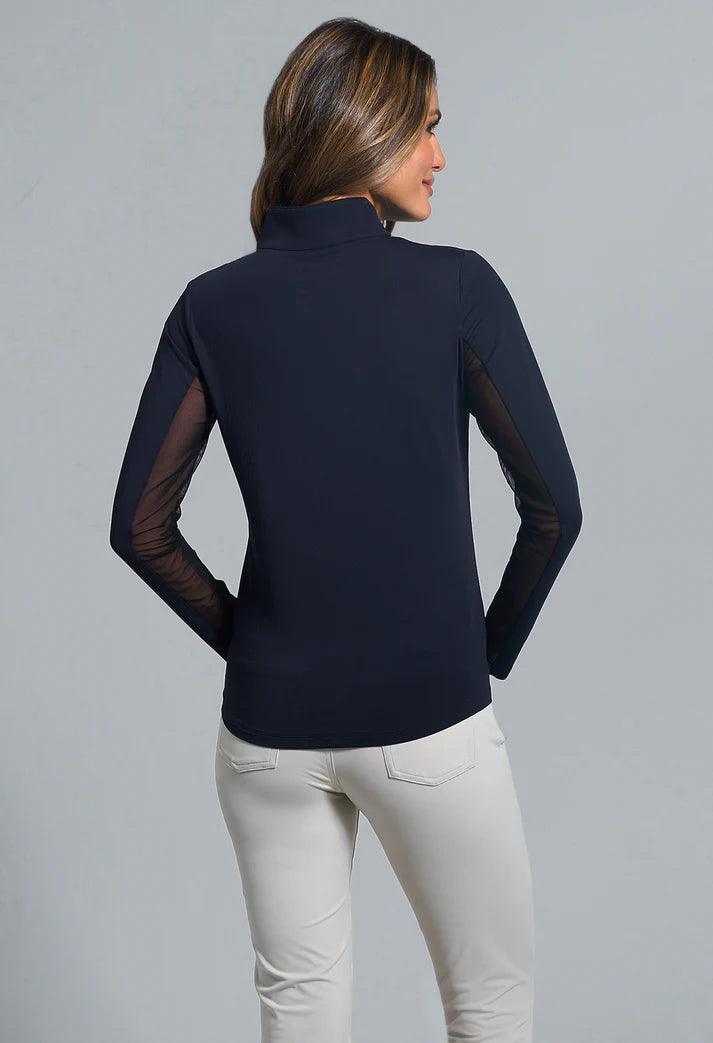 IBKUL Women's Solid Long Sleeve Mock Neck Top #8000