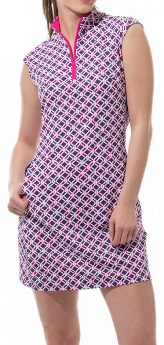 SOLSTYLE ICE SLEEVELESS ZIP MOCK DRESS 900722I