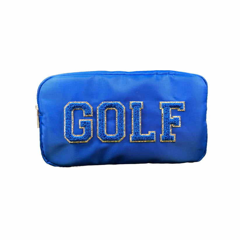 Embroidered Letter Cosmetic Bag