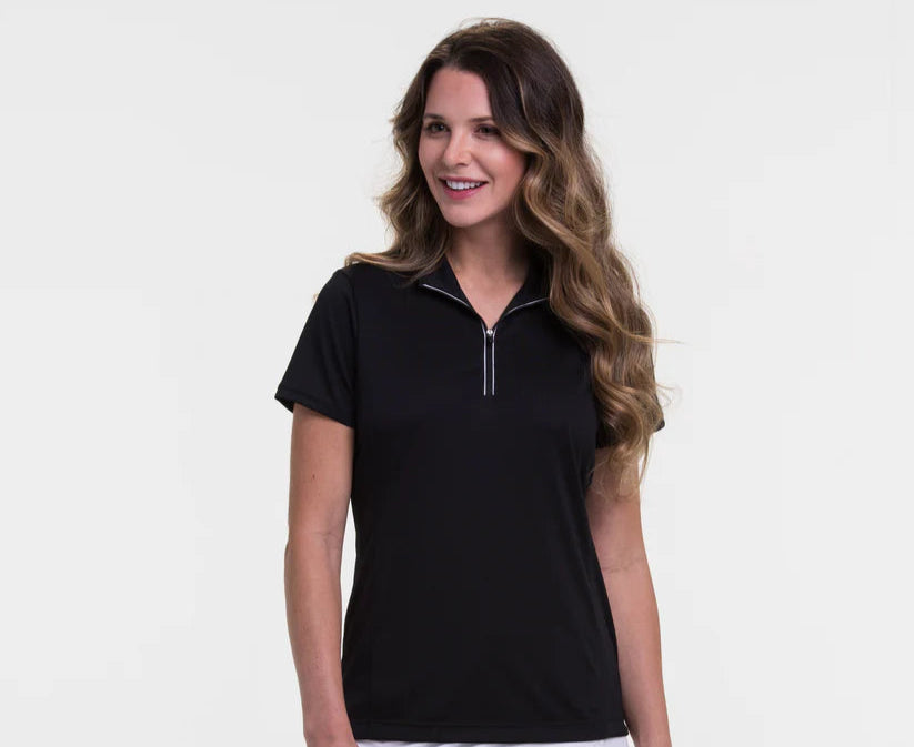 EP Short Sleeve Convertible Zip Mock Polo