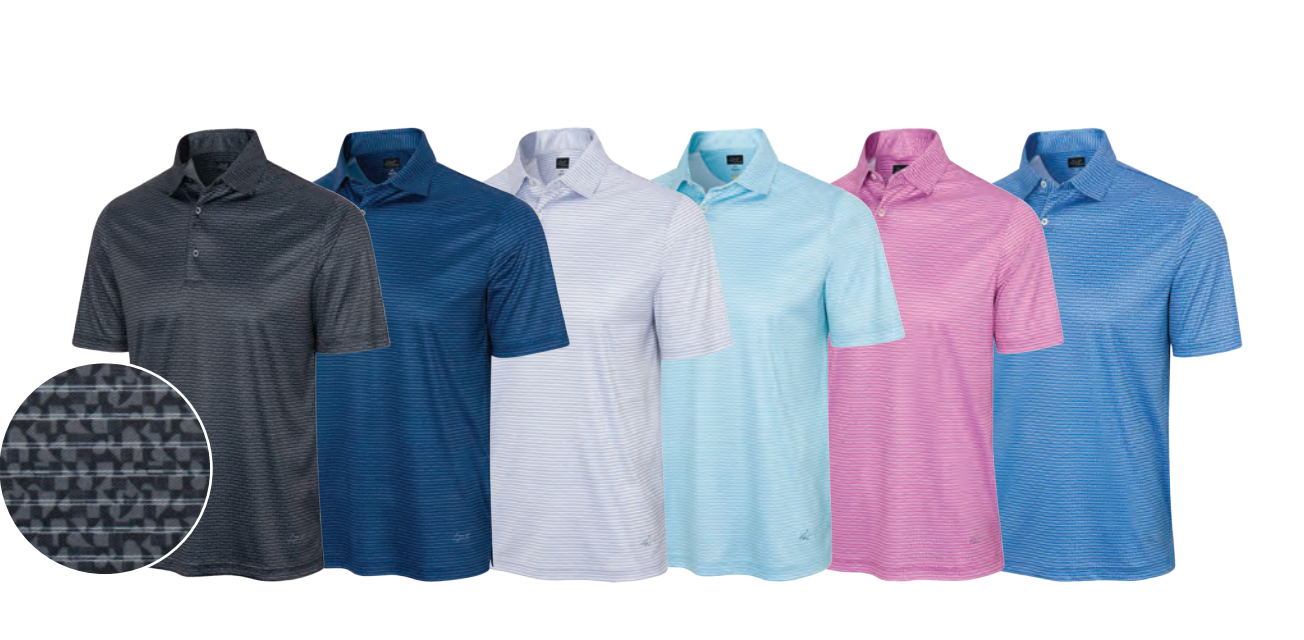 Greg Norman Men's ML75 RECYCLED MICROLUX FIN STRIPE POLO G7F24K424