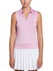 Callaway Women's Golf Top With Mesh Insert Waist Length Sleeveless Polo #CGKSF130GG