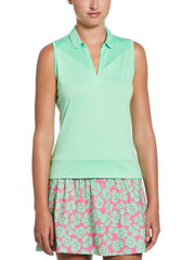 Callaway Women's Golf Top With Mesh Insert Waist Length Sleeveless Polo #CGKSF130GG