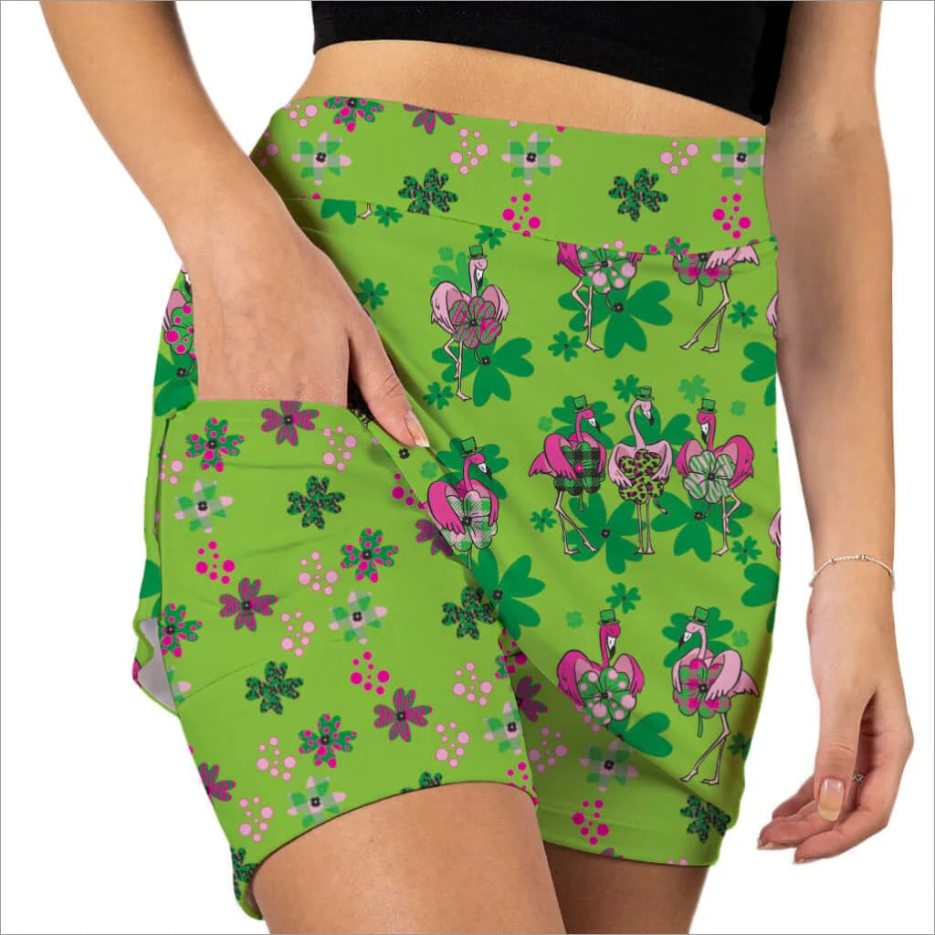 Skort Obsession - St. Paddy's Flamingo Green Skort