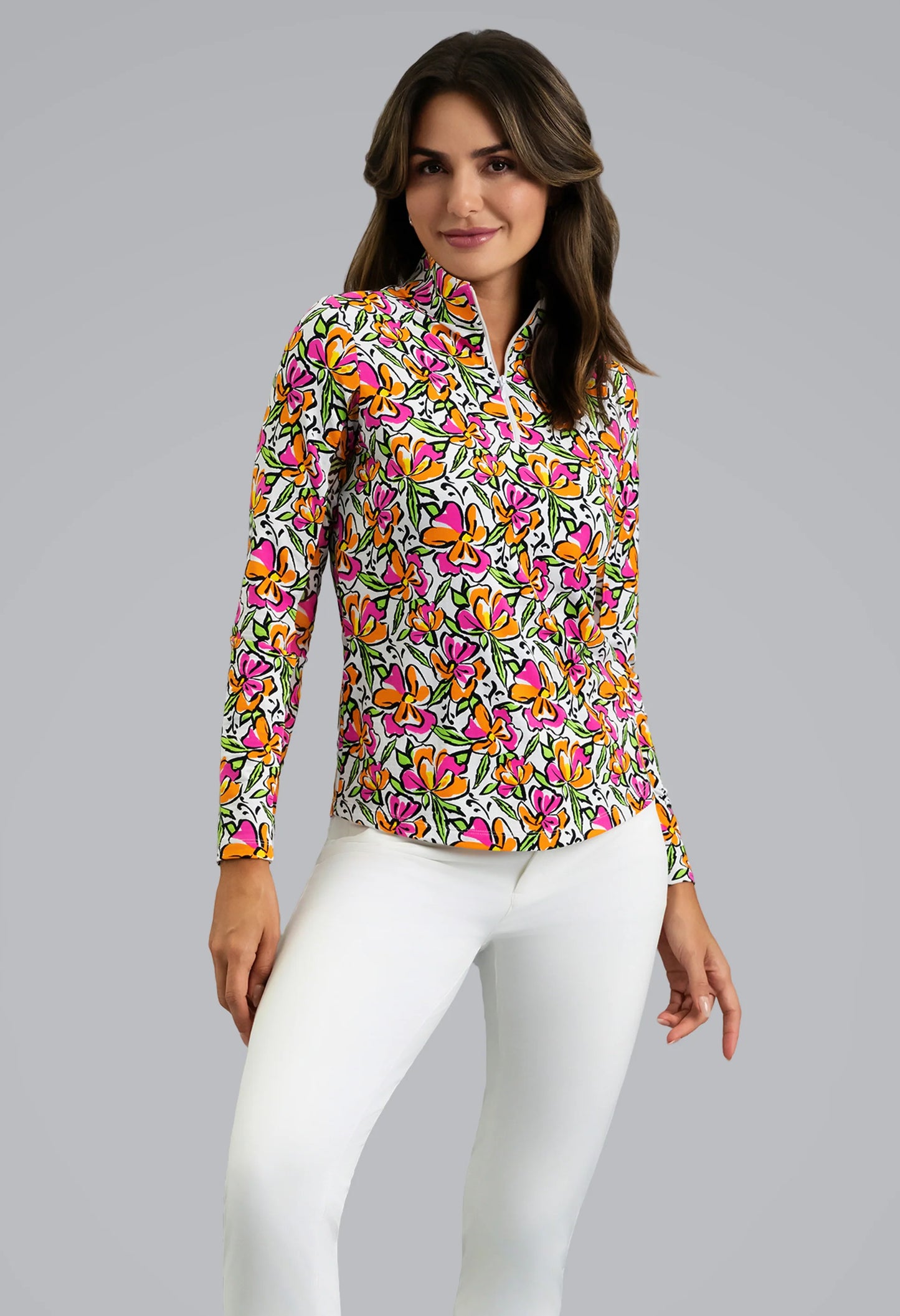 IBKUL Sonia Long Sleeve Mock Neck Top 10245