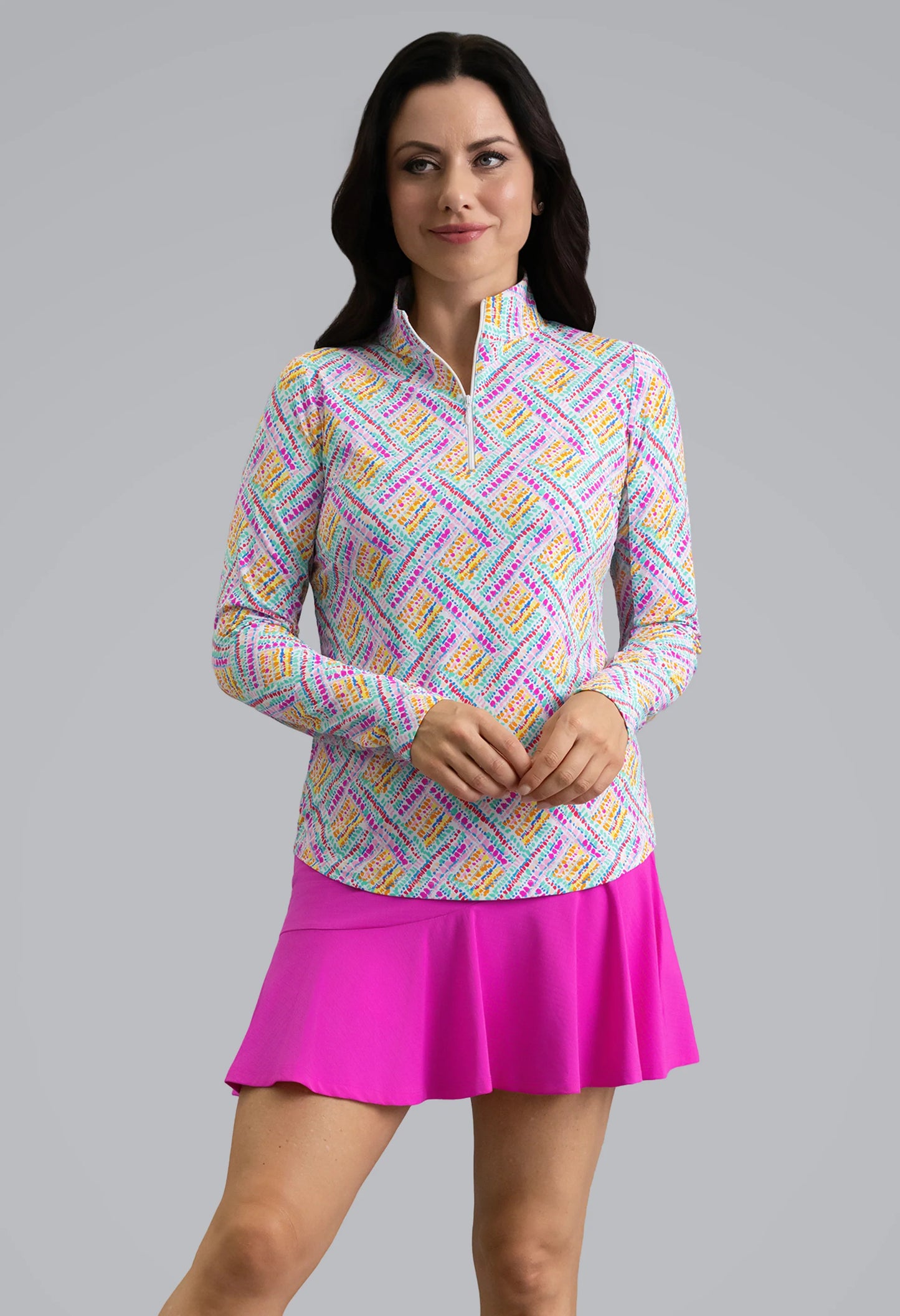 IBKUL Nina Long Sleeve Mock Neck Top 10249