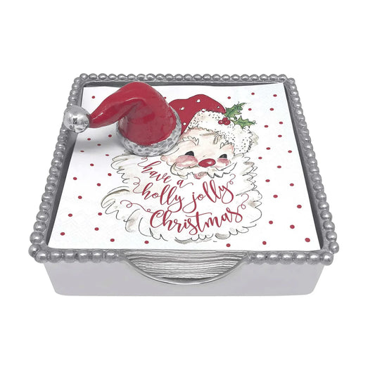 Mariposa Red Santa Hat Beaded Napkin Box Set 4214C