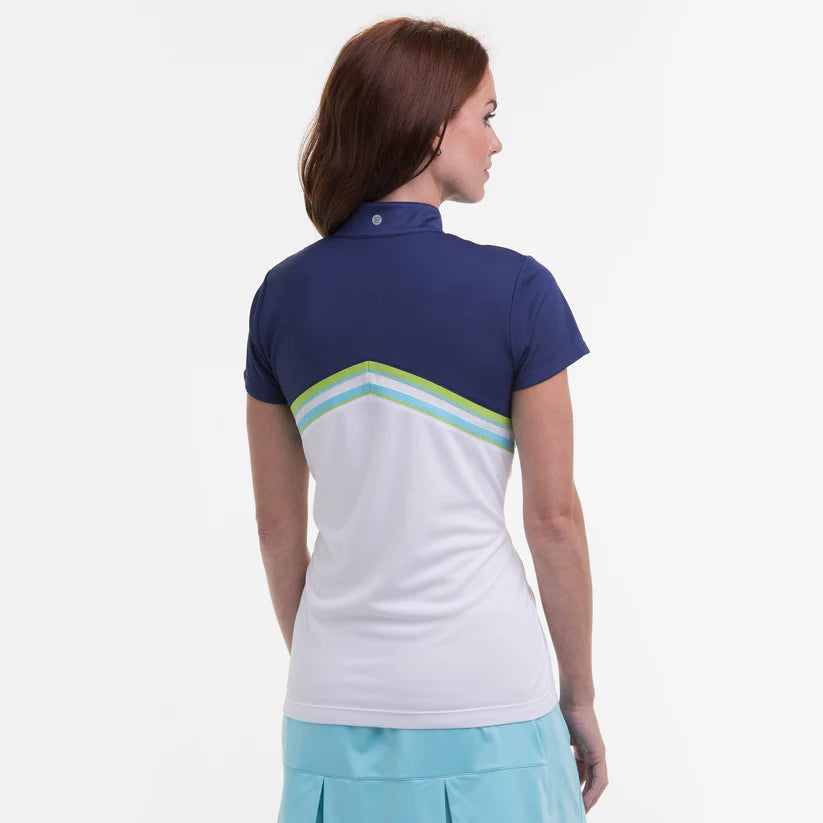 EP CAP SLEEVE ZIP MOCK POLO W/ CONTRAST