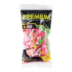 Player Supreme Wood Golf Tees (Assorted) Neon 100 pk