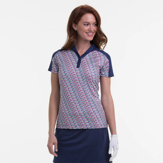 EP SHORT SLEEVE CHEVRON KNIT STITCH POLO