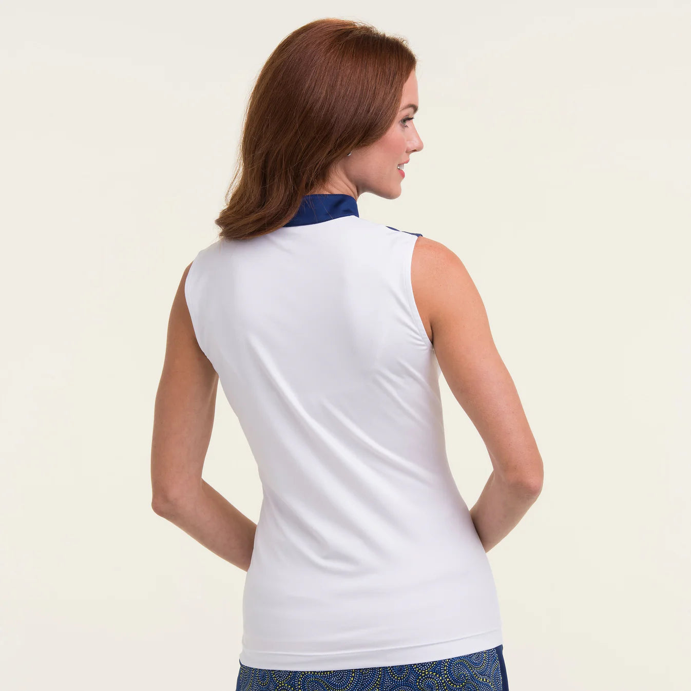 EP Sleeveless Split Mock Polo w/ Mesh #5227NLB