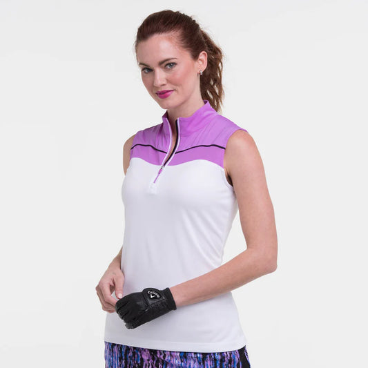 EP SLEEVELESS ZIP MOCK W/ SWEETHEART YOKE 5326NMB_113
