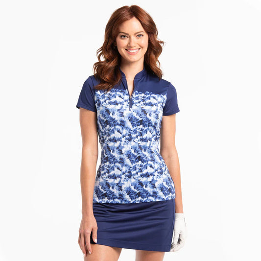 EP FLORAL ZIP MANDARIN POLO #5415NNAX
