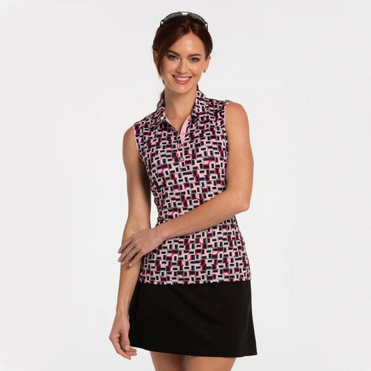 EP Sleeveless Clean Line GEO Print Polo 5529NOBX