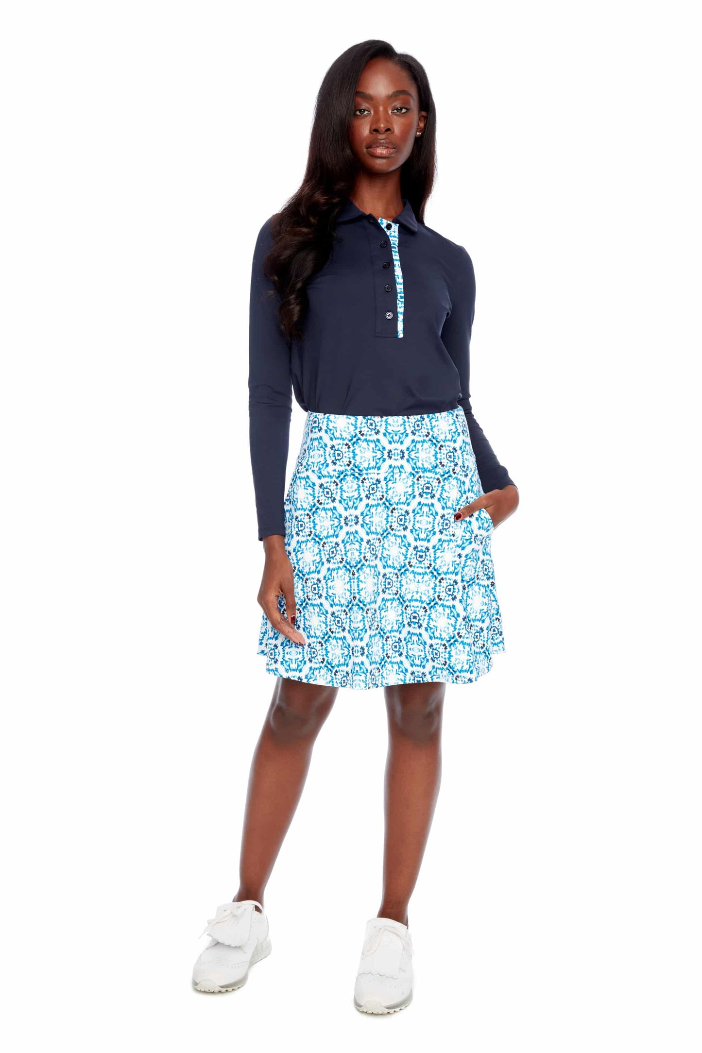 Swing Control Fireworks Piped Edge Airspun Skort #1226