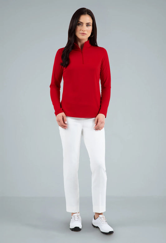 IBKUL Women's Solid Long Sleeve Mock Neck Top #8000