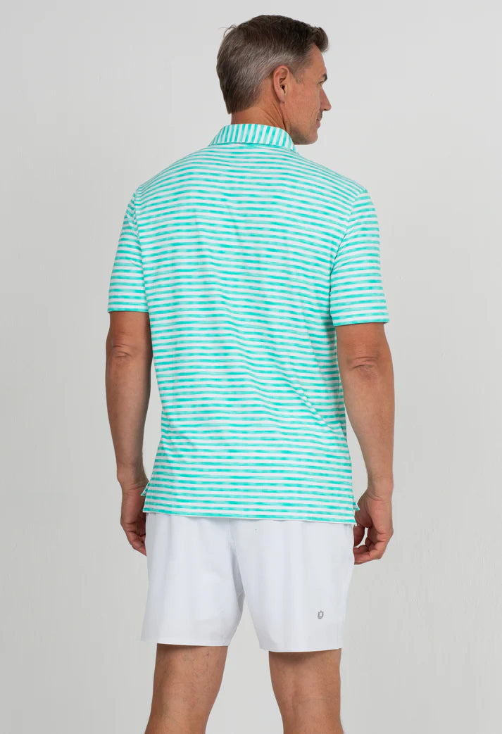 IBKUL MEN Landon Stripe II Print Short Sleeve Polo (Modern Fit) #94164