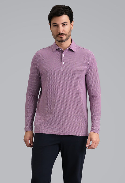 IBKUL Men's Cube Art Long Sleeve Polo #95104