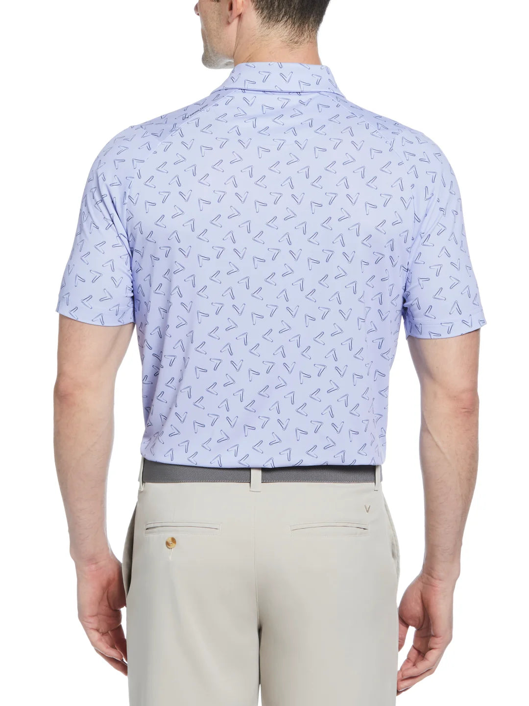 Callaway Men's All-Over Chevron Printed Short Sleeve Golf Polo #CGKSF0F4GG