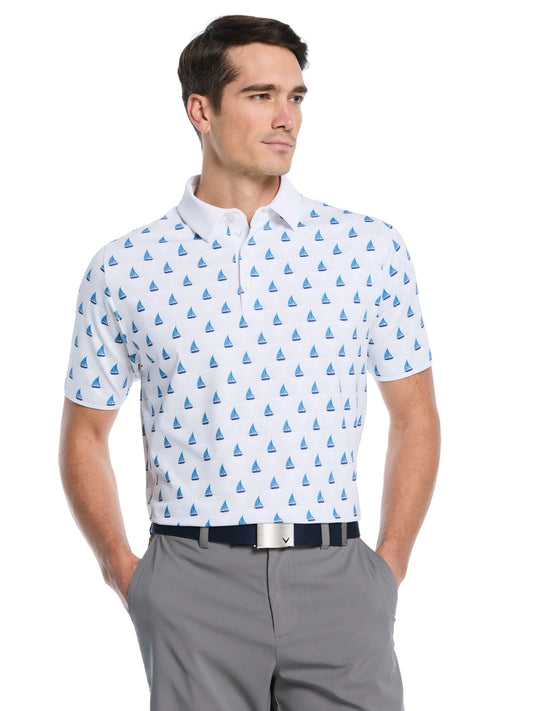 Callaway Mens Sailboat Sunset Print Golf Polo #CGKSG018GG