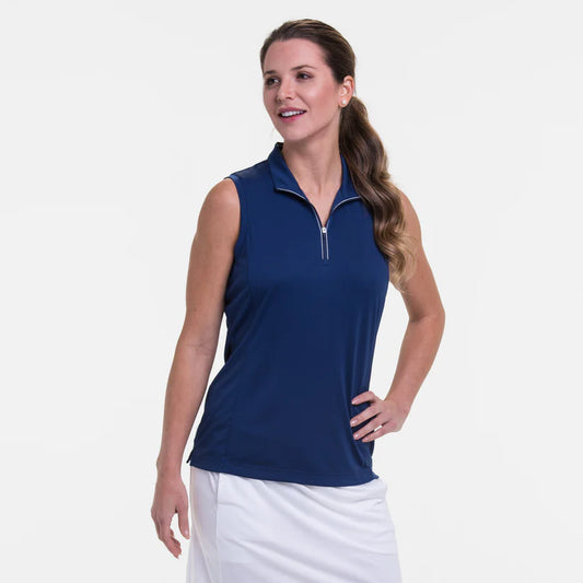 EP Sleeveless Convertible Zip Mock Polo
