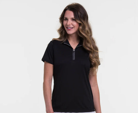 EP Short Sleeve Convertible Zip Mock Polo