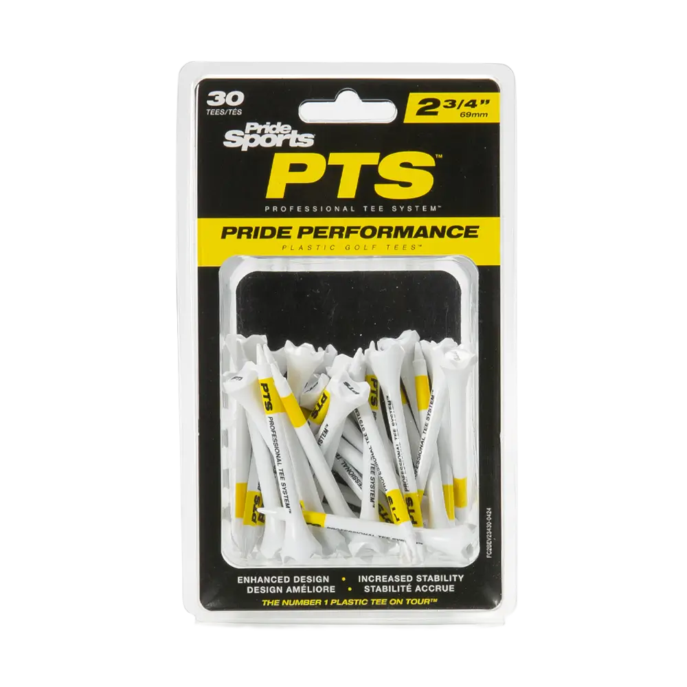 Pride Sport PTS Plastic Golf Tees (30 Count) , Yellow, 2-3/4 Inch