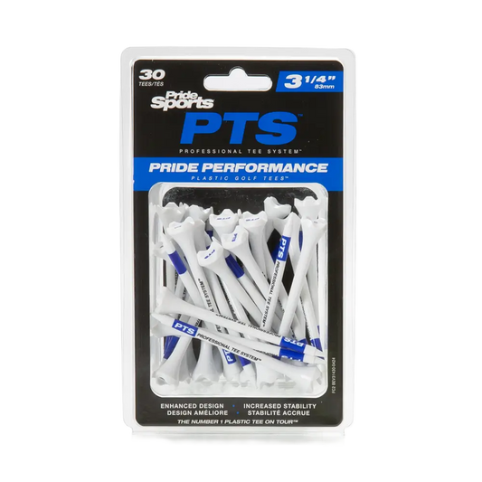 Pride Sport PTS Plastic Golf Tees, 3-1/4 inch - 30 count (Blue),White