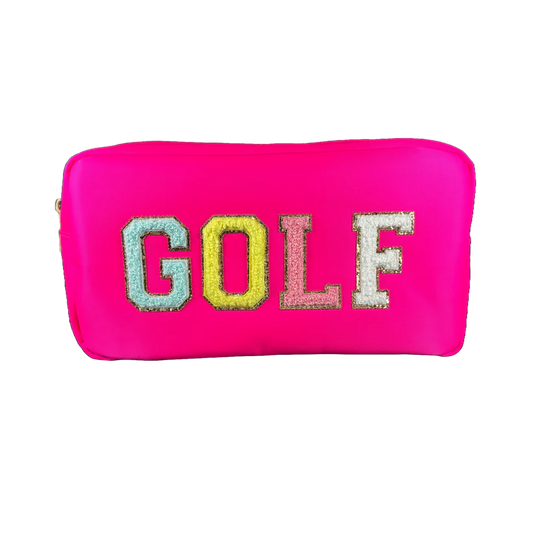 Embroidered Letter Cosmetic Bag