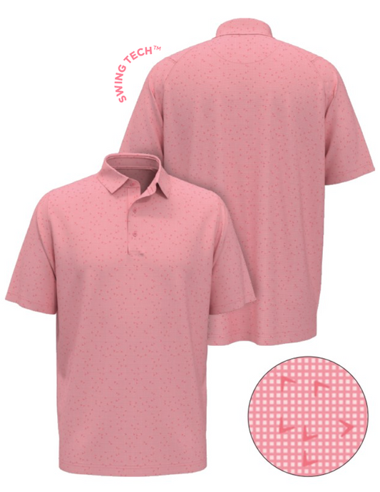 Callaway Men's Chevron Gingham Printed Polo #CGKSG0G8