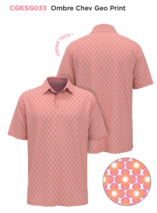 Callaway Men's Ombre Chevron Geometric Print Polo #CGKSG033