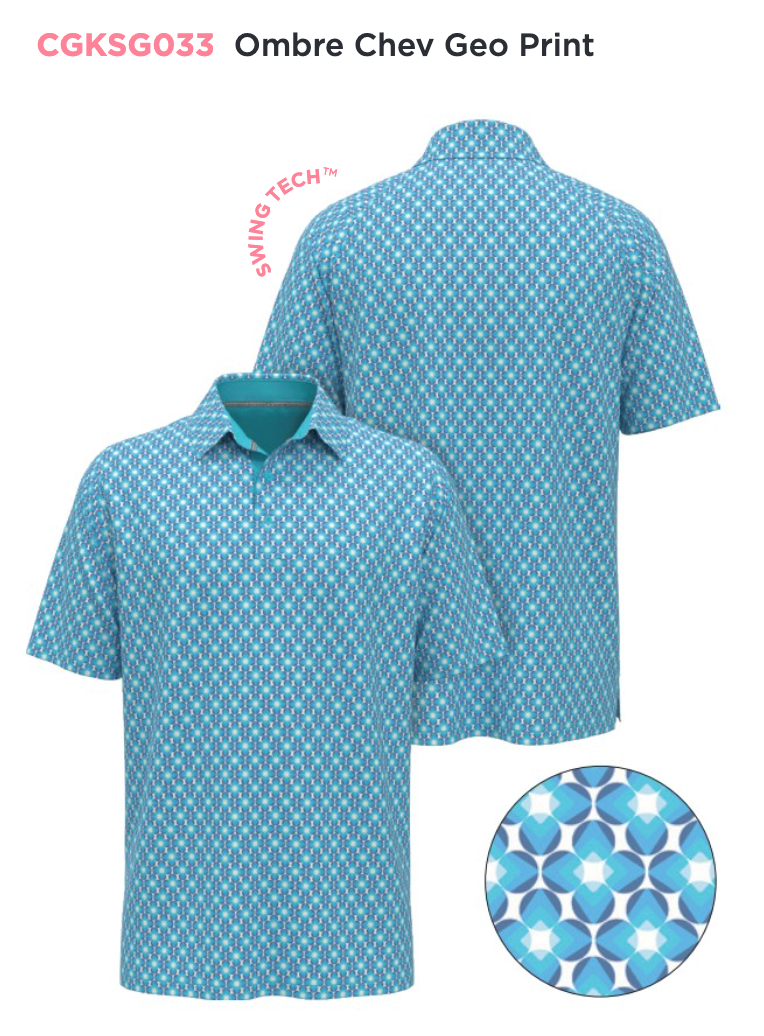 Callaway Men's Ombre Chevron Geometric Print Polo #CGKSG033