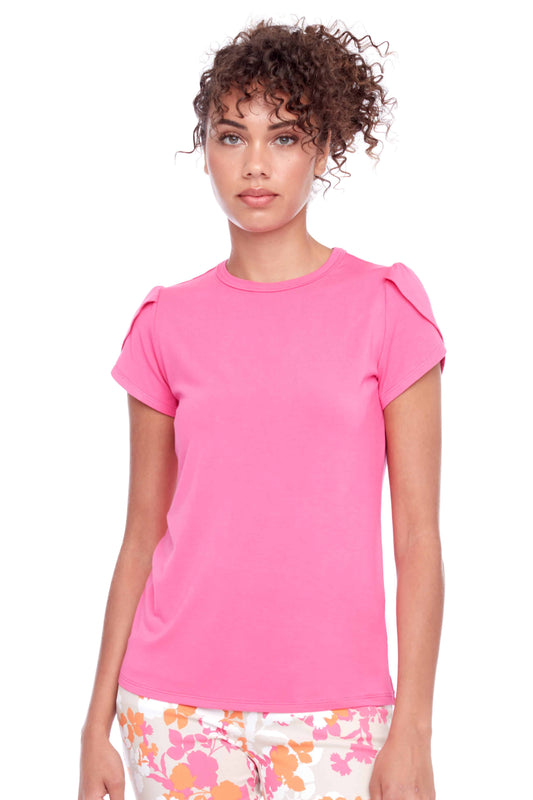 Swing  Control KNIT JERSEY PETAL SLEEVE TOP