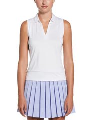 Callaway Women's Golf Top With Mesh Insert Waist Length Sleeveless Polo #CGKSF130GG