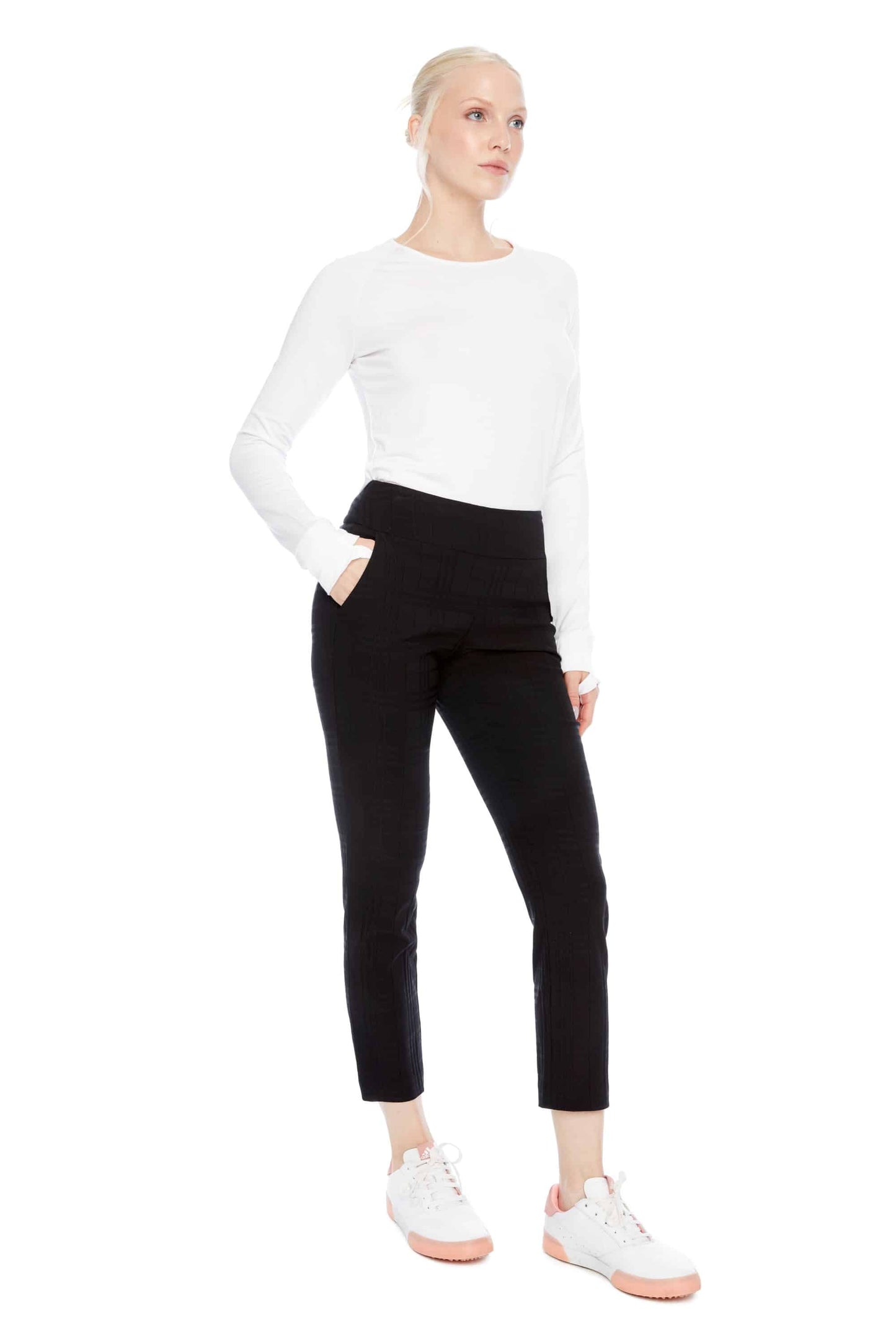 Swing Control Plaid Techno Ankle Pant #4213