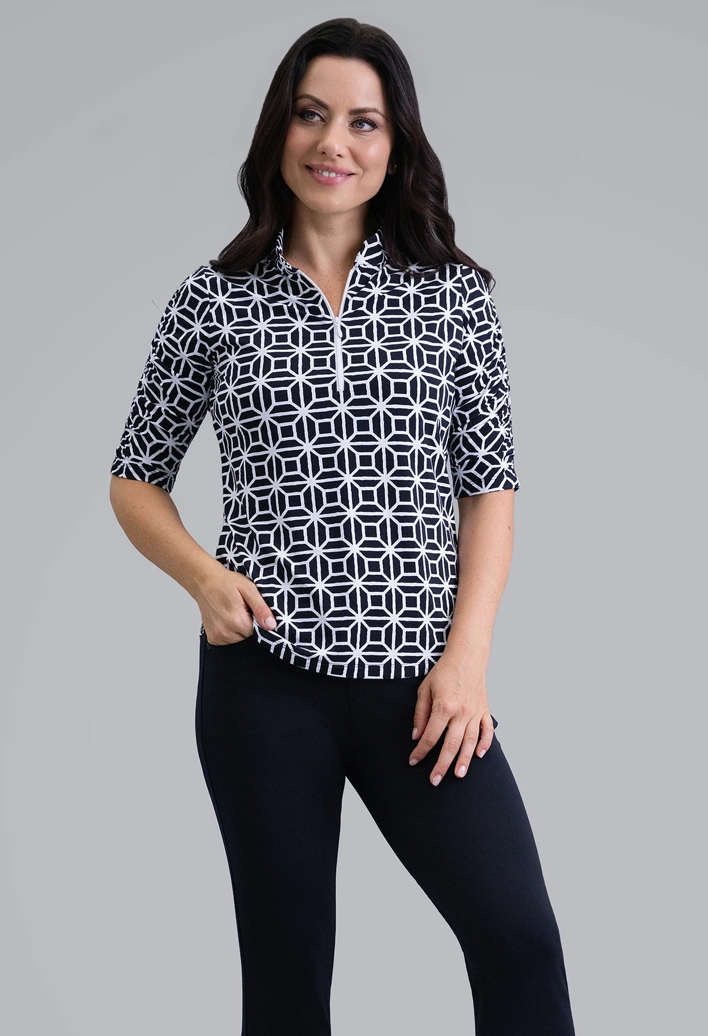 IBKUL Ruched Elbow Sleeve Carolyn #41387