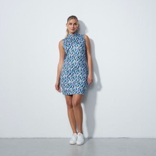 Daily Sports Navara Abstract Blue Print Sleeveless Dress #157S24
