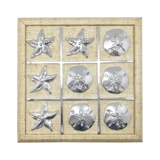 Mariposa Starfish and Sand Dollar Faux Grass Tic Tac Toe Set
