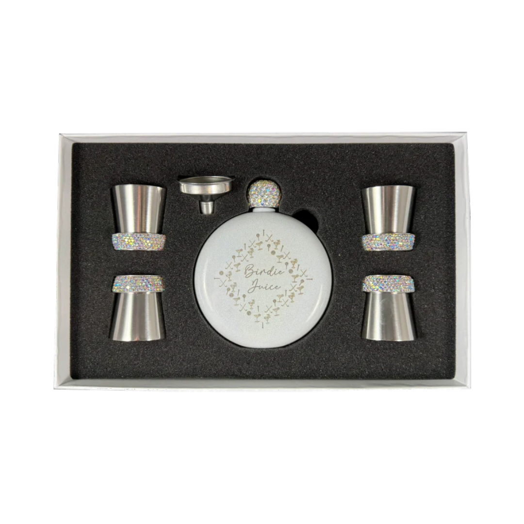 Birdie Juice Flask and Shot Glass Set