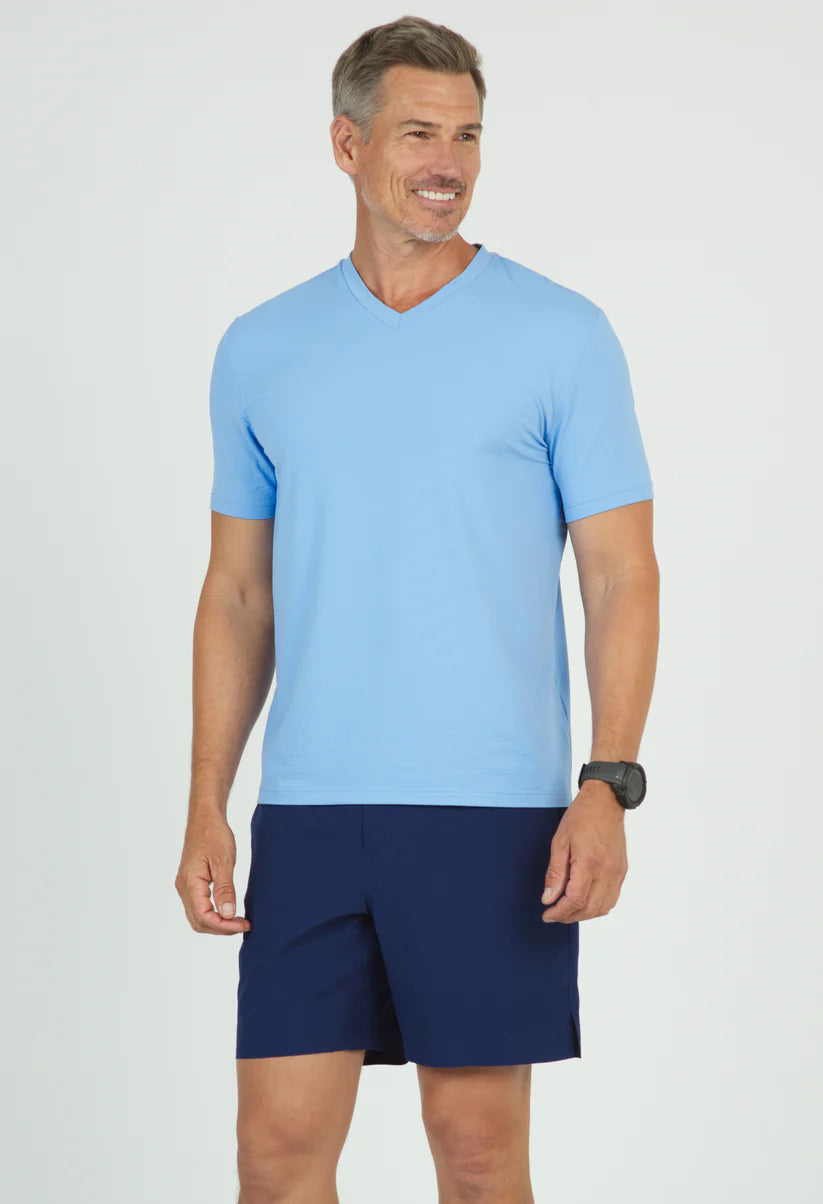 IBKUL Solid Short Sleeve V Neck #89199