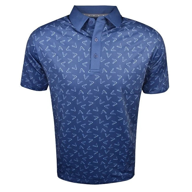 Callaway Men's All-Over Chevron Printed Short Sleeve Golf Polo #CGKSF0F4GG