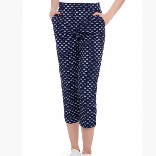Swing Control Navy Carts Print Ankle Pant #B3095SW